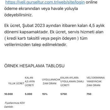 Gürsel Turizm Haksız İlave Servis Bedeli Talebi