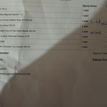 A101 Eksik Ürün Teslim Edildi