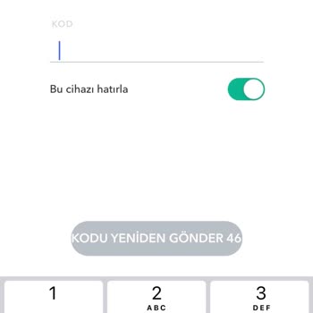 Snapchat 'te Doğrulama Kodu Eski Numarama Gidiyor