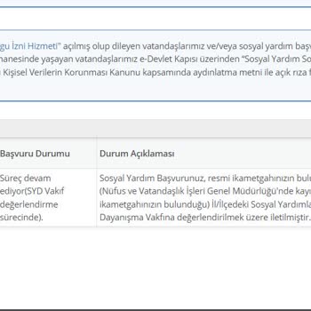 E-Devlet (Turkiye.gov.tr) Sosyal Yardım Başvuru Süreci İptali