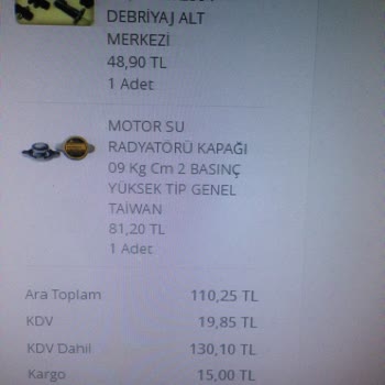 Otomobilyedekparcalari.com Parayı Yatırdığım Halde Gönderilmeyen Ürünler