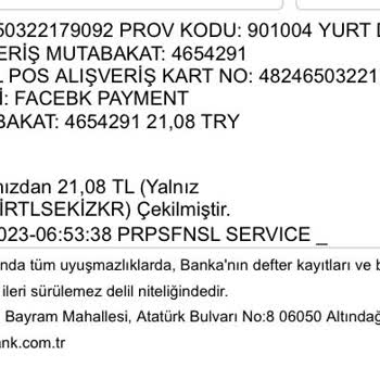 Facebook İzinsiz Para Çekimi