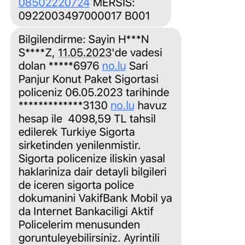 VakıfBank Sarı Panjur Sigortasının İptalini İstiyorum