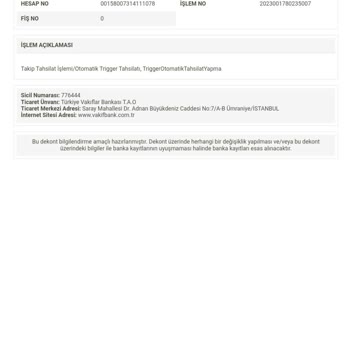 VakıfBank Takipli Müşteri Tahsilat Ve Sebepsiz Yere Veriler İcra