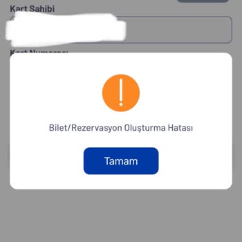 YHT (Yüksek Hızlı Tren) TCDD Online Ve Mobil Uygulamadan Bilet Alamıyorum
