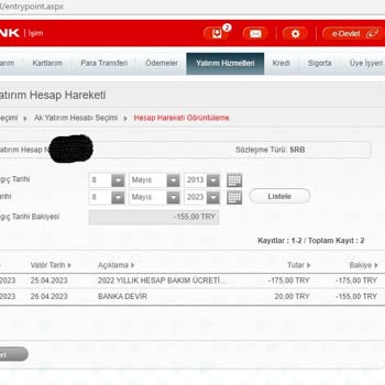 Ak Yatırım Hesap Bakım Ücreti