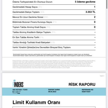 Findeks Rapor Puanı Hatalı