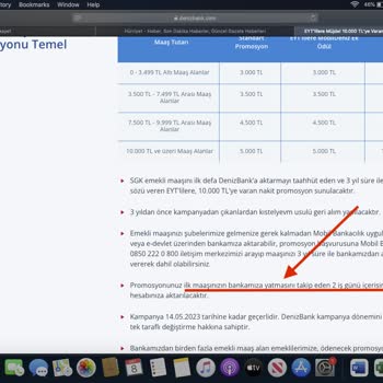 Denizbank Promosyonumun BDDK Marifeti İle Yatırılmasını Talep Ediyorum
