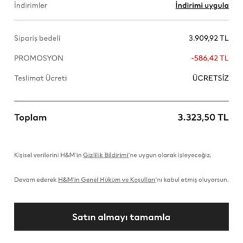 H&M Ödeme Alındı Ama Sipariş Oluşmadı RM1 Hata Kodu