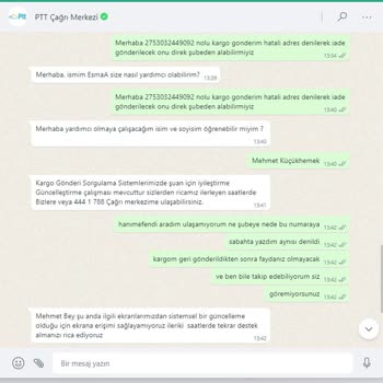PTT Kargo Yurt Dışı Kargom Geri İade Edildi