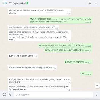 PTT Kargo Yurt Dışı Kargom Geri İade Edildi