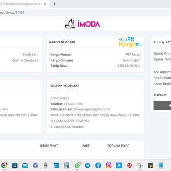imoda.com.tr Yanlış Ürün Geldi