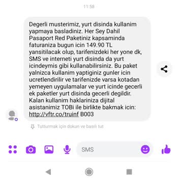 Vodafone Almadığım Paketin Fatura Edilmesi