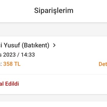 Trendyol Yemekten Siparişim İptal Edildi. Para İadesi Yapılmıyor.