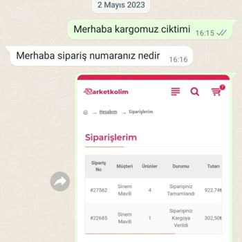 Market Kolim Ürün Gönderilmemesi Ve Muhatap Bulunmaması