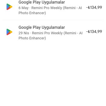 Remini.ai Bilgim Olmadan Satın Alınmış Para İadesi