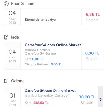 Chippin Kullanmış Olduğum Süreli Puanları Süresiz Puanlardan Siliyor
