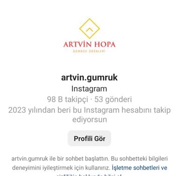 Gumrukiletisim (instagram) Artvin Hopa Gümrük Ltd. Şti