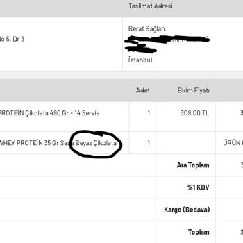 Torq Nutrition Yırtık Pakette Yanlış Aromalı Protein Tozu