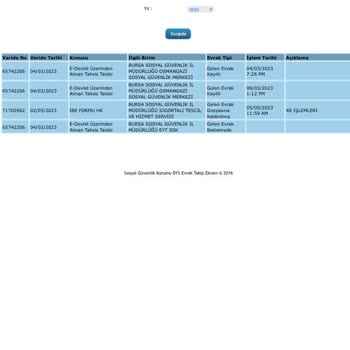 SGK Gelen Evrak Dosyasına Kaldırılmış