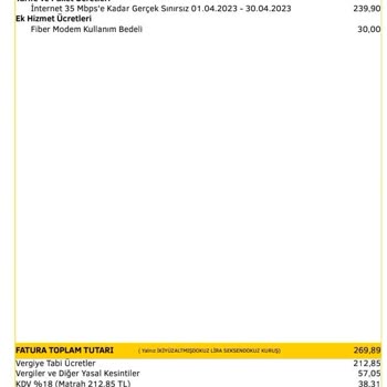 Millenicom'dan Gelen 270 TL'lik Fatura Şok Edici