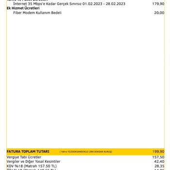 Millenicom'dan Gelen 270 TL'lik Fatura Şok Edici