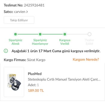 Plusmed 3 Aydır Gelmeyen Trendyol Siparişi