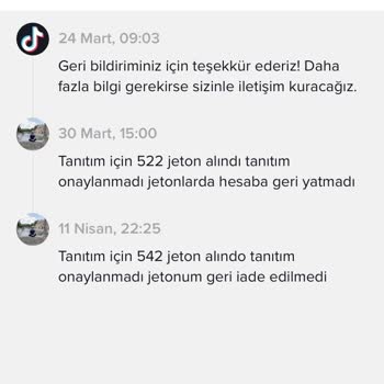 TikTok Hesabıma Jeton İade Etmedi