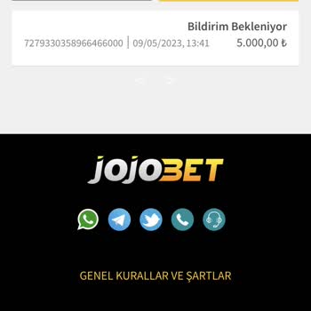 Jojobet 5000 TL'lik Çekim Talebi