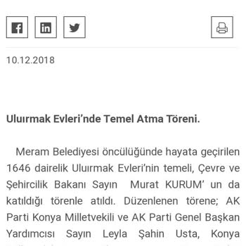 Meram Belediyesi Uluırmak Evleri Kentsel Dönüşüm Mağdurları