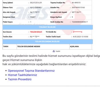 Densmood Aras Kargo İle İade Edilen Erkek Şişme Montun Ücreti İade Edilmedi!