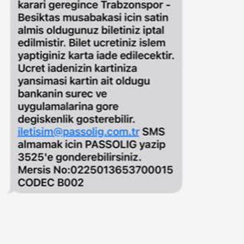 Passolig Bilet Ücreti İadesi