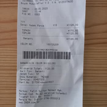 IKEA Yedek Parça İademi Kabul Etmiyor.