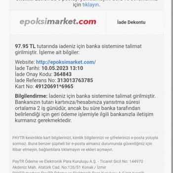 Epoksi Market Eksik Ücret İadesi