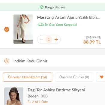 Trendyol Sepetteki Tutarla Toplam Tutar Farklı