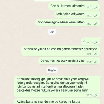 Basma Fistan Siparişi Geç Ve Yanlış Gönderdi İade İçin Dönüş Yapılmadı