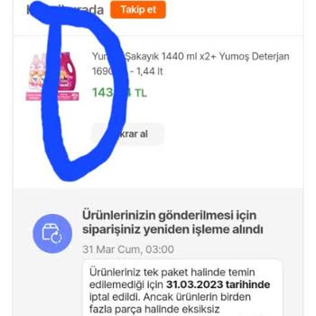 Hepsiburada Eksik Ürün Gönderimi Yapıyor