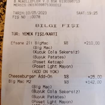 McDonald's Satın Aldığım Ürünün Eksik Çıkması