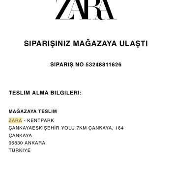 Zara Online Sipariş Ortada Yok
