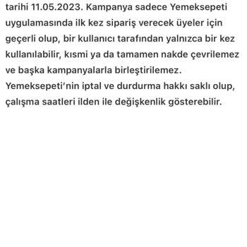 Yemeksepeti Kampanya Koşullarıyla Alışveriş Uymuyor