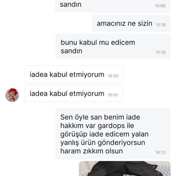 Gardrops Alakasız Bir Ürün Geldi İade İstiyorum