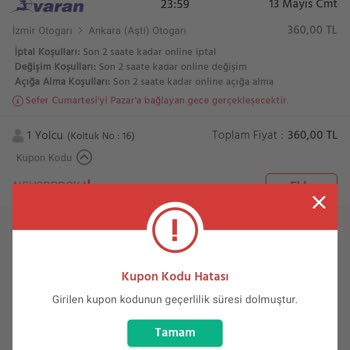 Demokrasi Bileti Kupon Süresi Hemen Doldu Bilet Alamadım