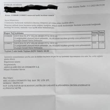 Petlas Marka Yaz Lastiği Derin Çatlamalar