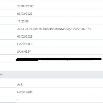 DASK Hasar Ödemesi Yapılmadı.