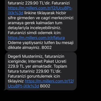 Millenicom Fatura Bedelinin Değiştirilmesi