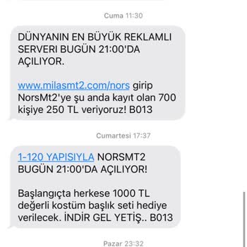 Norsmt2.com Devamlı SMS Gönderiyorlar