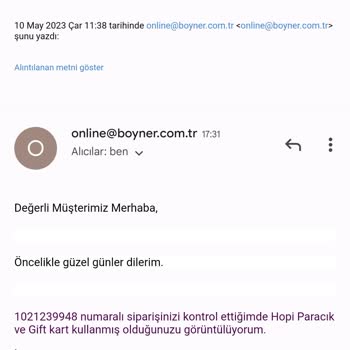 Boyner Ürün İadesi İle İlgili Yaşadığım Sorun.