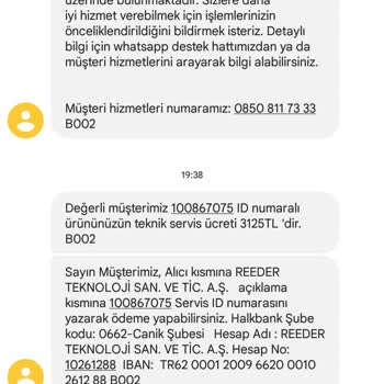 Reeder Garantisi Olan Üründen Servis Ücreti Talep Ediyor
