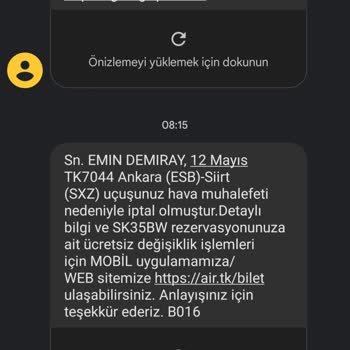 THY Uçuşumun İptal Edilmesi