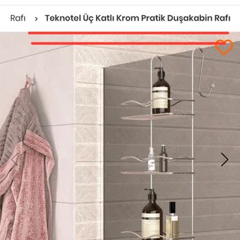 Evidea Teknotel Üç Katlı Krom Pratik Duşakabin Rafı Paslanıyor